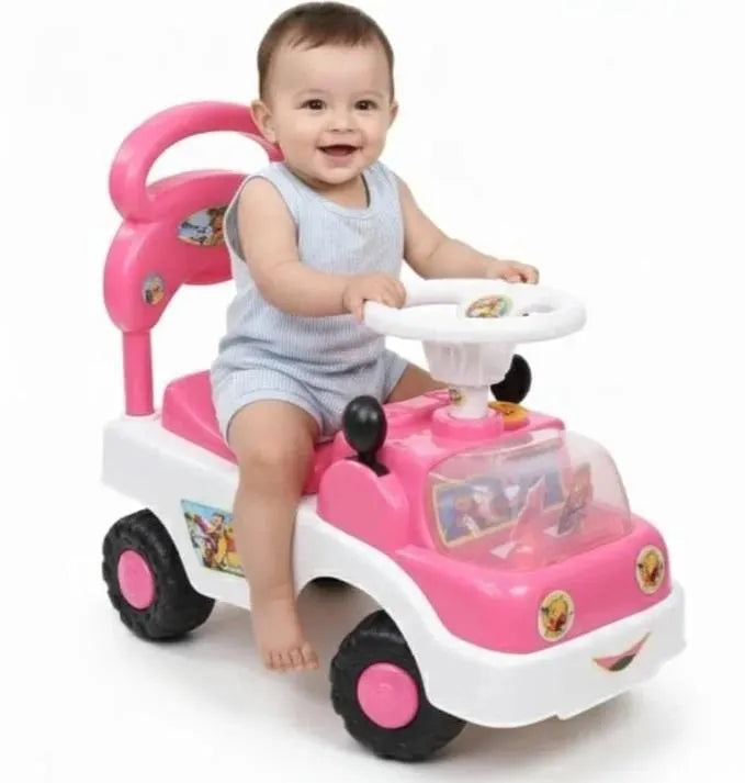 Pink Kids Riding Car with Music & Lights