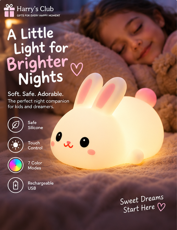 Harry's Club bunny night light lifestyle bedroom image