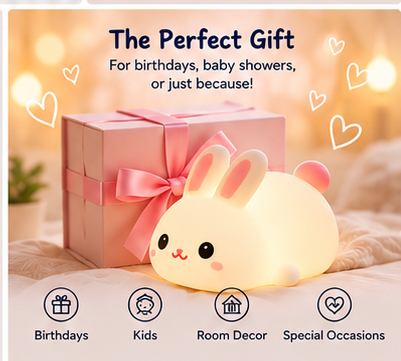 Bunny night light gift presentation