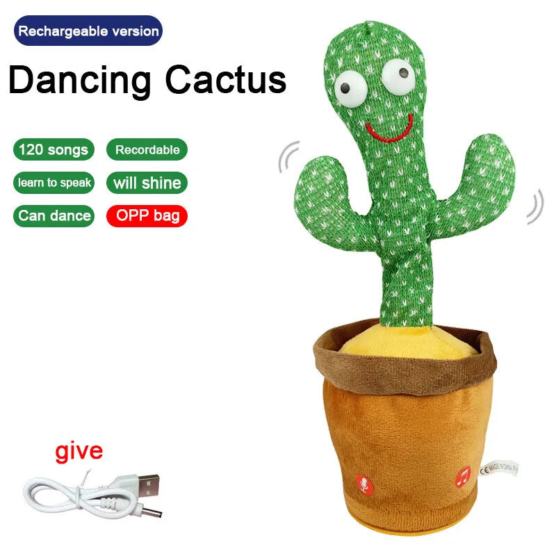 Rechargeable Dancing Talking Cactus Toy