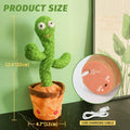 Dancing Talking Cactus Toy size and USB charging