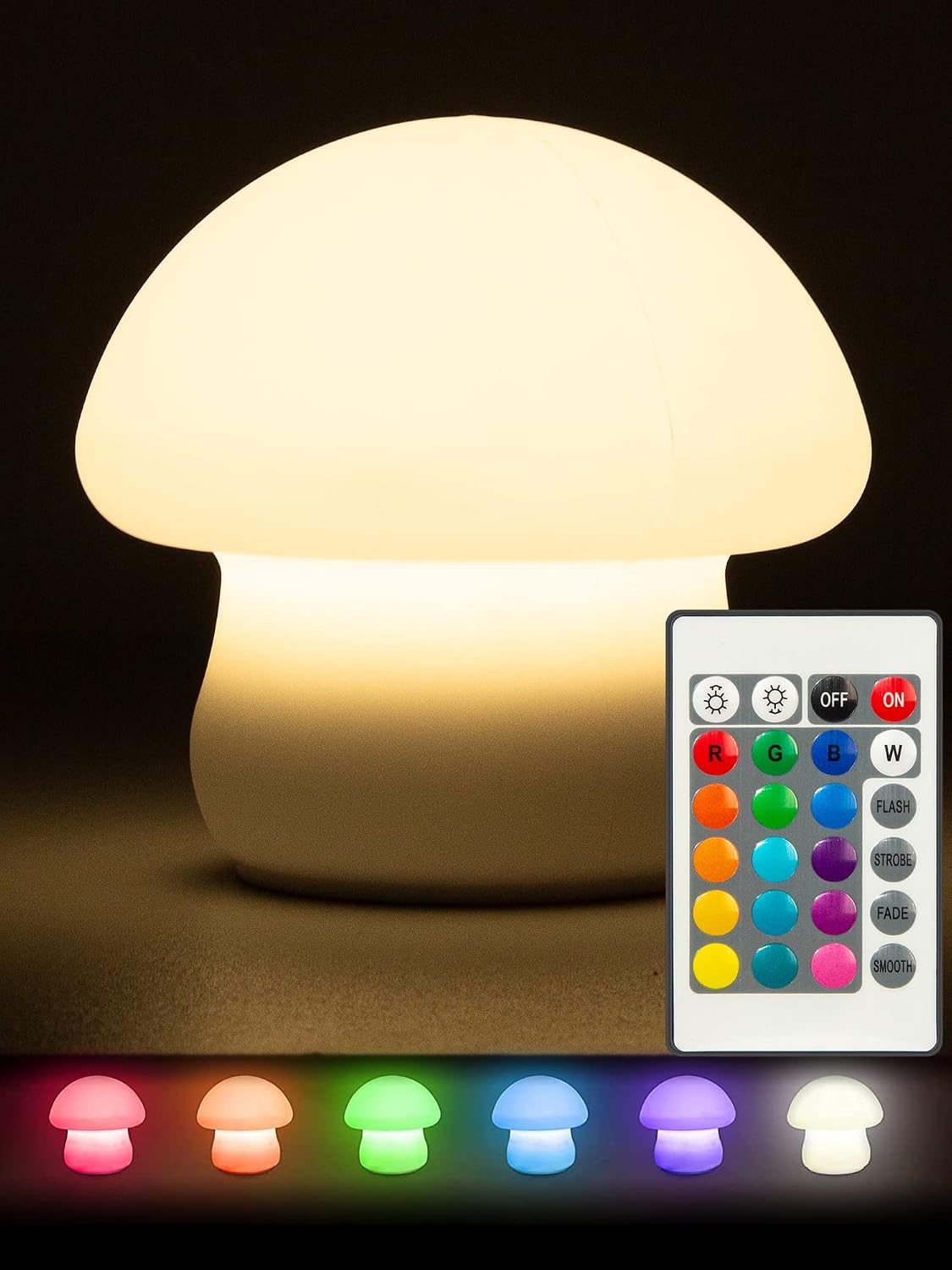 Rechargeable Multicolor Mushroom Night Lamp